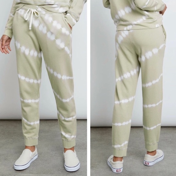 Rails Pants - Rails Oakland Sage Green Ivory Tie Dye Jogger Sweatpants